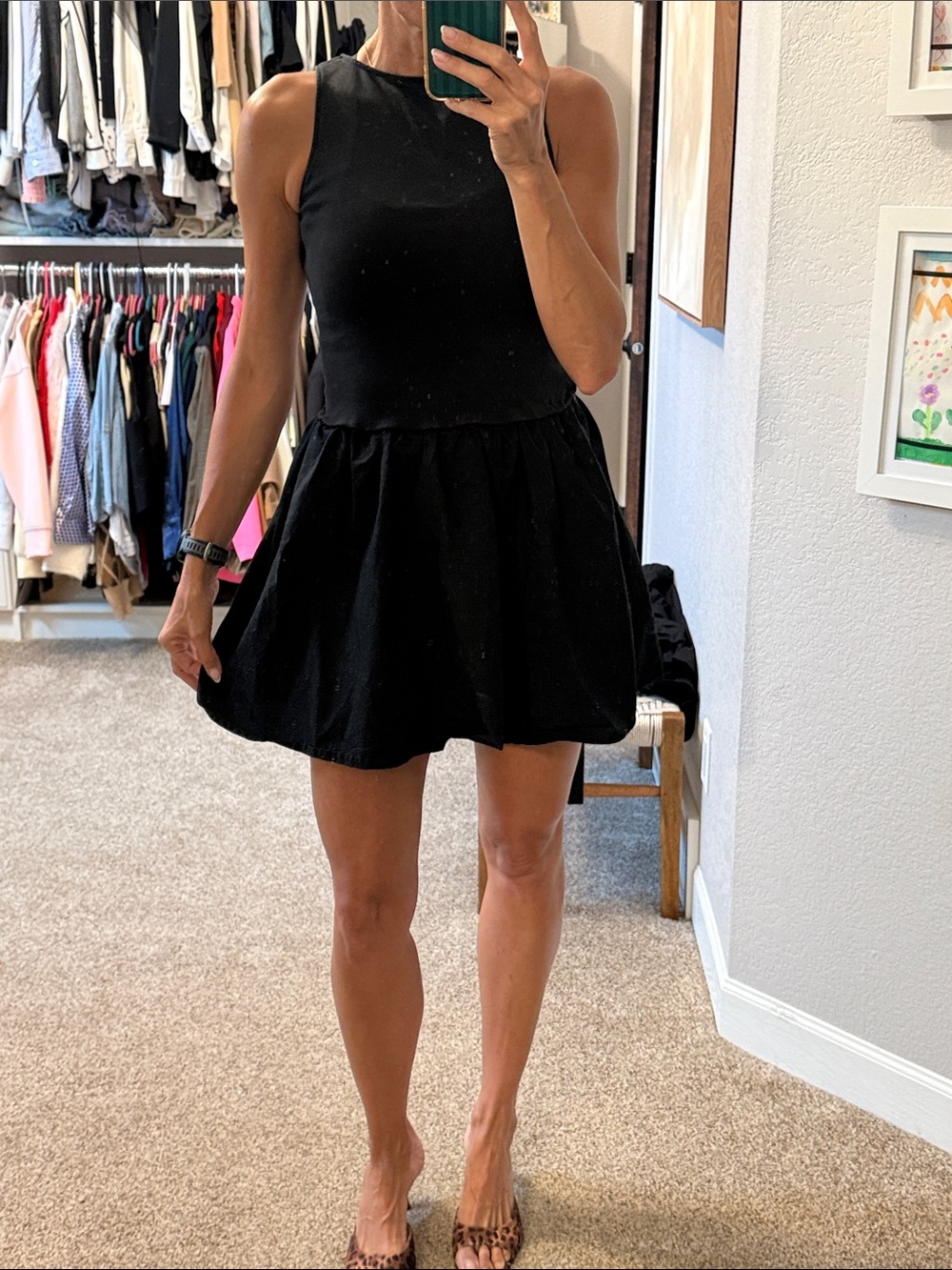 a new day Black Sleeveless Mini Fit-and-Flare Dress